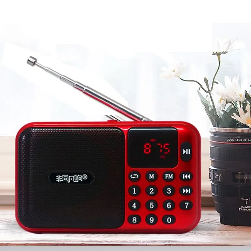 Mini Digital Radio Receiver AM/FM USB Micro SD TF Card MP3 Music Player Speaker