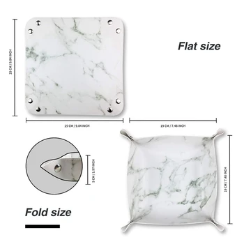 

Leather Valet Tray Organizer: Nightstand Desktop Dresser Jewelry Catchall Tray for Key Coin Change Phone Wallet Marbling Design