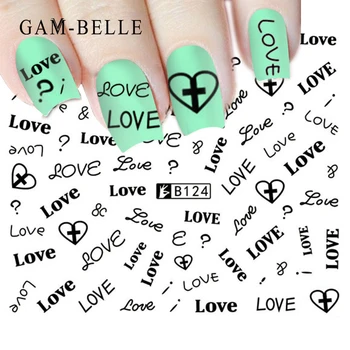 

GAM-BELLE 1 Sheet Flower Series / Letter Series 3D Sticker Nail Art Stickers Decals DIY Beauty Creative Nail Decorations
