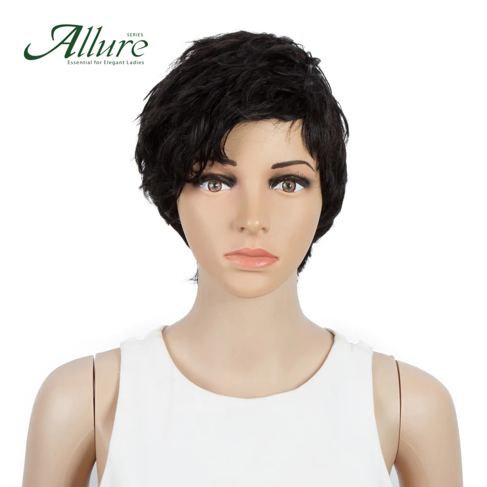 Парик из натуральных человеческих волос короткий парик бразильских Remy на