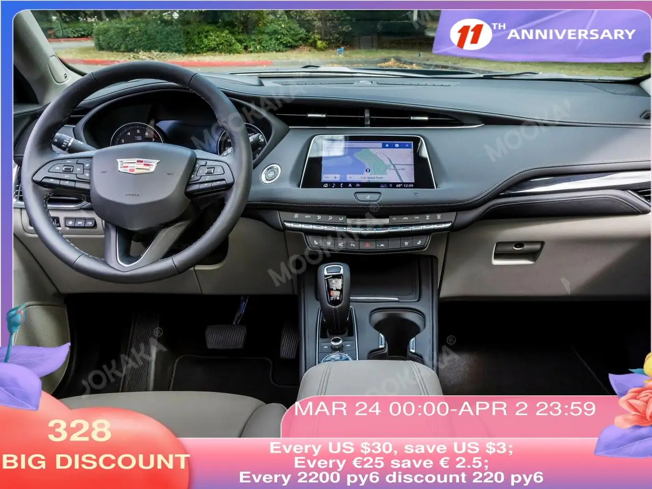 

For Cadillac XT4 2019 PX6 Android10 6+128G ROM IPS HD Screen Radio Car Multimedia Player GPS Navigation Audio Video Built-in DSP