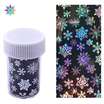 

1 Roll DIY Holographic Snowflake Nail Foils Christmas Design Nail Art Transfer Foil Transfer Sticker Paper