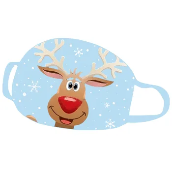

Christmas Breathable Face Party Mask Children's Disposable Face Cover Christmas Print Mouth Face Cover Dustproof Mascarilla