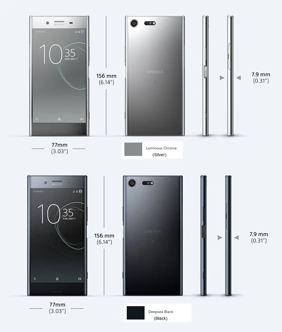 Бренд sony Xperia XZ Premium G8141 4 Гб 64 Гб мобильный телефон Snapdragon 835 Восьмиядерный 5,4" 19MP 13MP NFC LTE 4G телефон