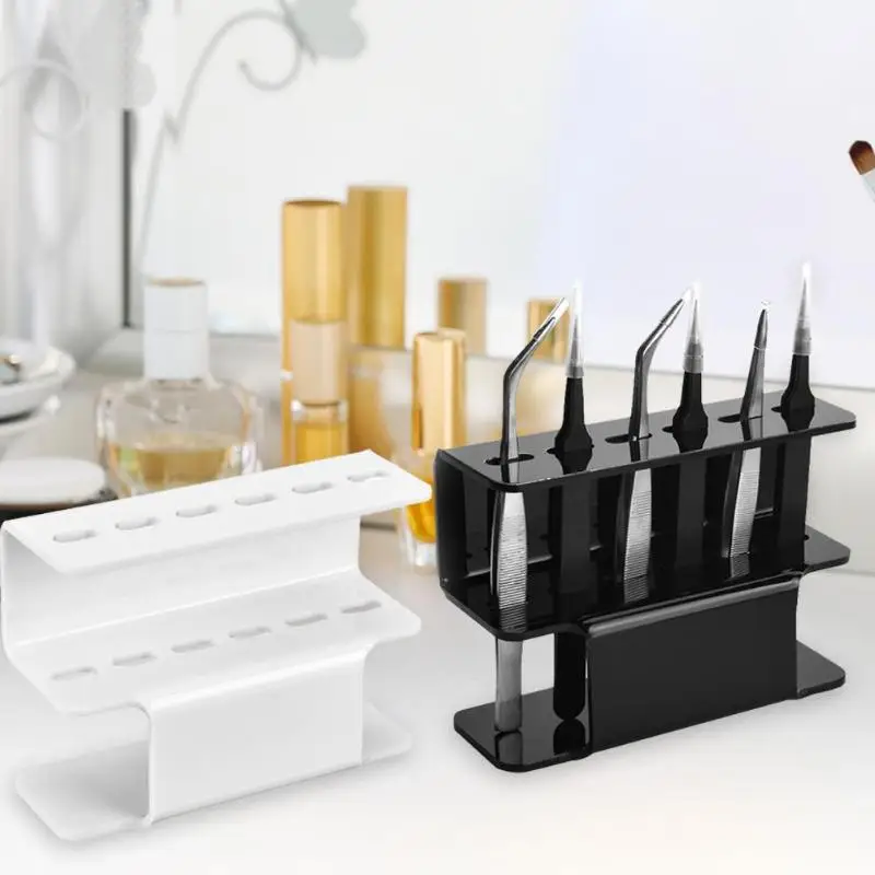 

6 Holes Eyelash Tweezers Storage Rack Eyelash Lash Extension Tools Organizer Holder Stand Nail Tattoo Beauty Tools Shelf