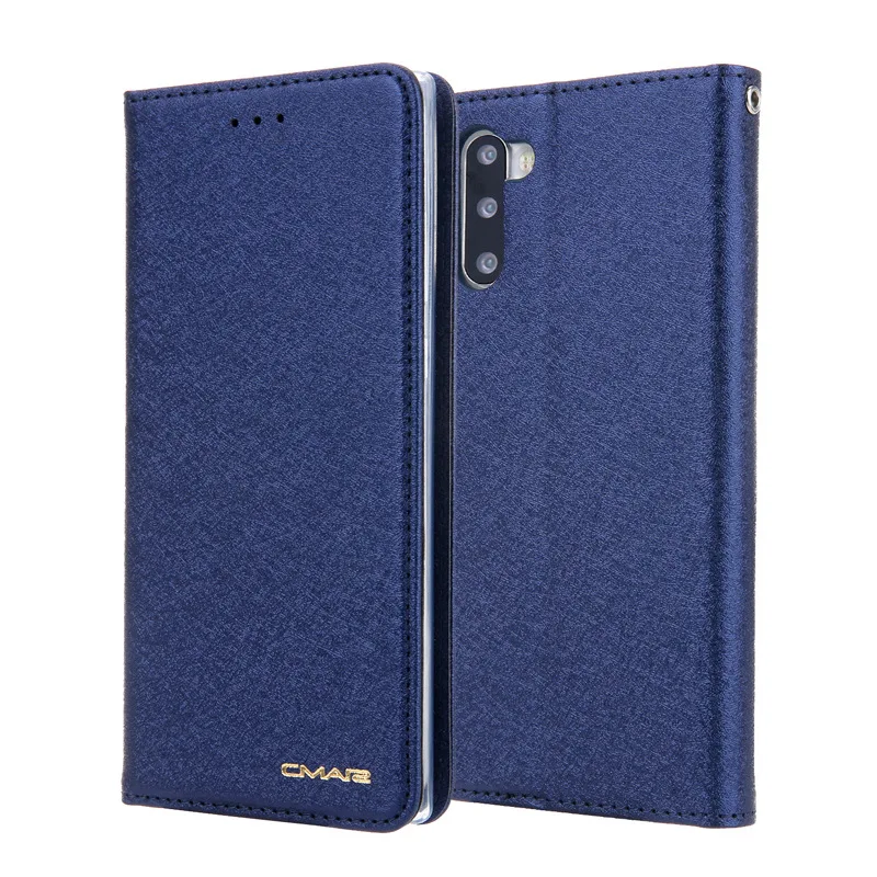 Note 10+ кожаный чехол из шелковой ткани для Samsung Galaxy S8 S9 S10 Plus S7 edge Note 8 9 чехол с магнитным откидным держателем для карт