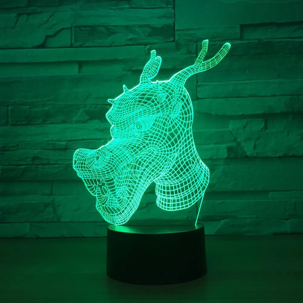 [Seven Neon] дракон Огненный Дракон акриловая 7 цветов Настольная лампа 3D лампа детский подарок Новинка Светодиодный Ночник светильник Сокол миллениума светильник