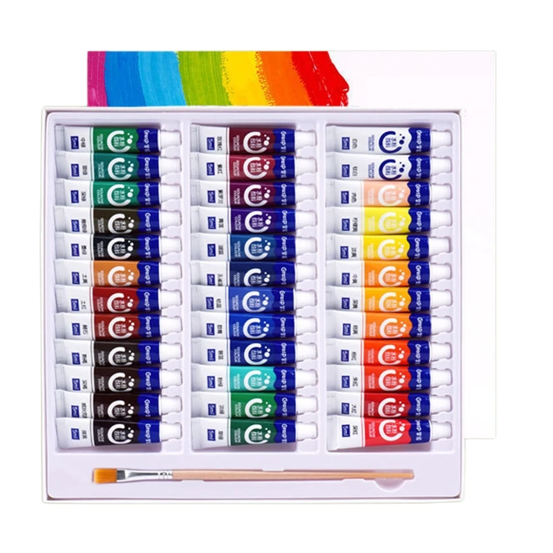 Watercolor Paint Set Tubes Art Gouache Pigment 5ml 12/18/24/36 Colors Art Student Painters Beginners