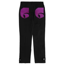 Pantalones vaqueros rectos con bordado de números para hombre y mujer, pantalón de estilo Kpop púrpura y negro, con cremallera en el tobillo, holgado e informal, 2021