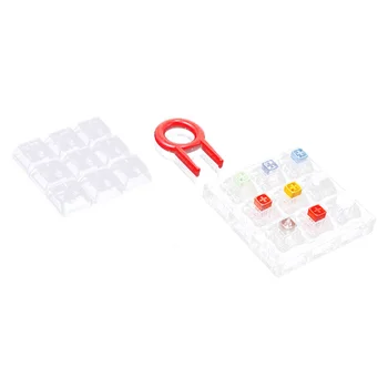 

Box Switch Tester Mechanical Keyboards Retooled Sampler 9-Key Switch Testing Tool, with Keycap Puller and O Rings