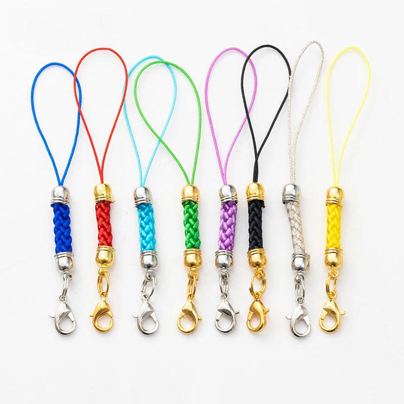 10pcs Mobile Phone Strap Cords Lariat Strap Cord Lobster Clasp Findings Keychain Clasp Rope