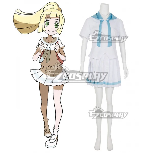 Pokemon Pocket Monsters Ultra Sun and Moon Trainer Lillie Riirie школьная форма комплект платье игра косплей