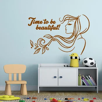Günstig Schöne Begriff Schönheit Spa Vinyl Wand Aufkleber Haar Salon Frau Kunst Aufkleber Wandbild Tapete Mädchen Schlafzimmer Decals Vinilo Pared