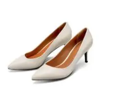 XIAOMI/новые женские туфли на высоком каблуке из овечьей кожи; удобные пикантные модельные туфли; милые женские туфли из овечьей кожи на высоком каблуке; Всесезонная обувь - Цвет: Leather white 35