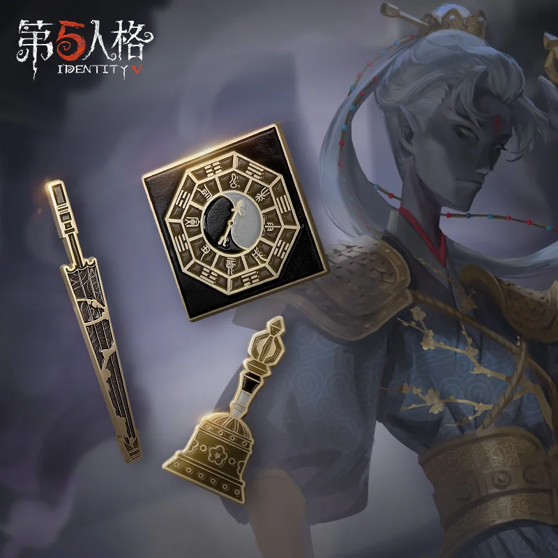 

Game Identity V The Soul of Umbrella Wuchang Xiebian Fanwujiu Bell Compass Umbrella Cosplay Badge Three-piece Collect Bedge Gift