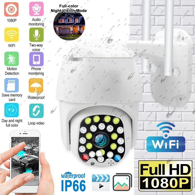 

IP66 Wifi Pan Camera Auto Tracking/Two-Way Audio/Motion Detection ONVIF/PTZ Home Security 4 Pattern EU Photography
