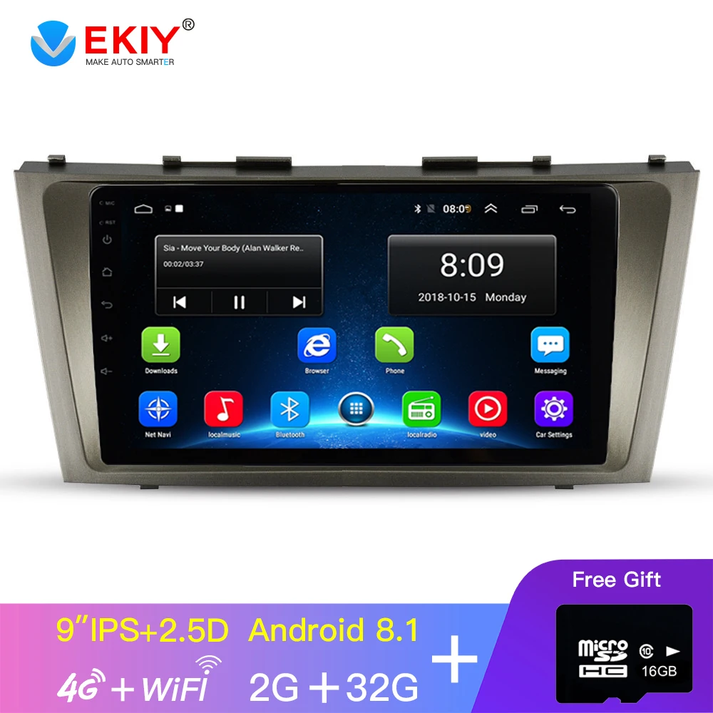 

EKIY 9'' IPS Android 8.1 DSP Car Radio Multimedia Video Player Navigation GPS 2 Din For Toyota Camry 40 50 2007 2008 No Dvd