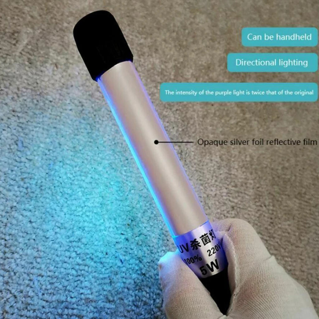 5W UVC Handheld Ultraviolet Light UV Sanitizer Wand Sanitizer Stick Disinfection for Home Office Toilet Car