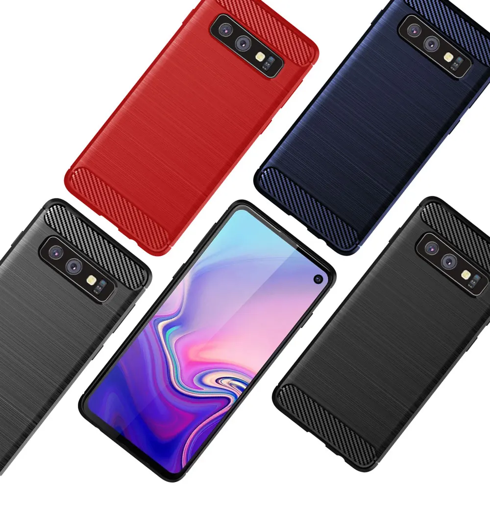 Чехол для телефона samsung Galaxy S10 Plus, мягкий силиконовый чехол из углеродного волокна, бампер для Galaxy ys10 S10E Lite S 10e S10plus S10lite