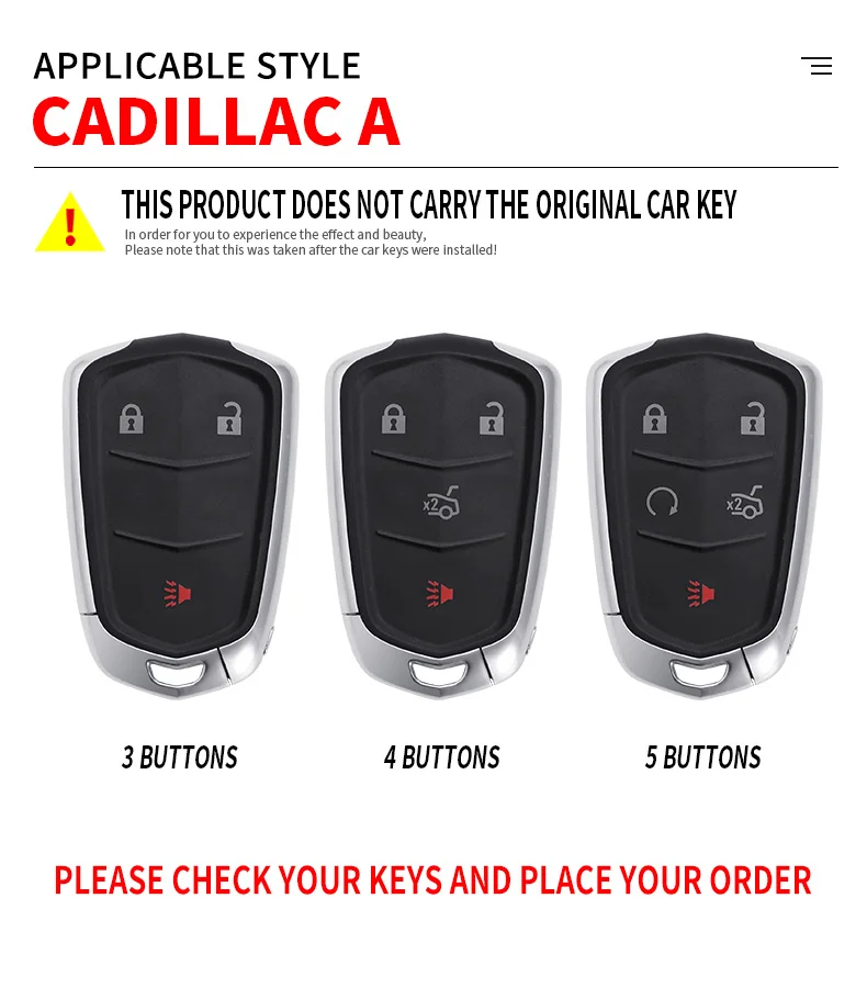 Portachiavi in lega di zinco Cover Shell Holder per Cadillac CTS XTS SRX ATS 2015-2018 CT5 XT5 XT6 Remote Key Car Styling Car Key Case - H646f45b52f8e4abab4abd8d64469f65fR