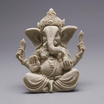 

Sandstone Ganesha Buddha Elephant Statue Sculpture Handmade Elephant Figurine Home Decoration Accessories