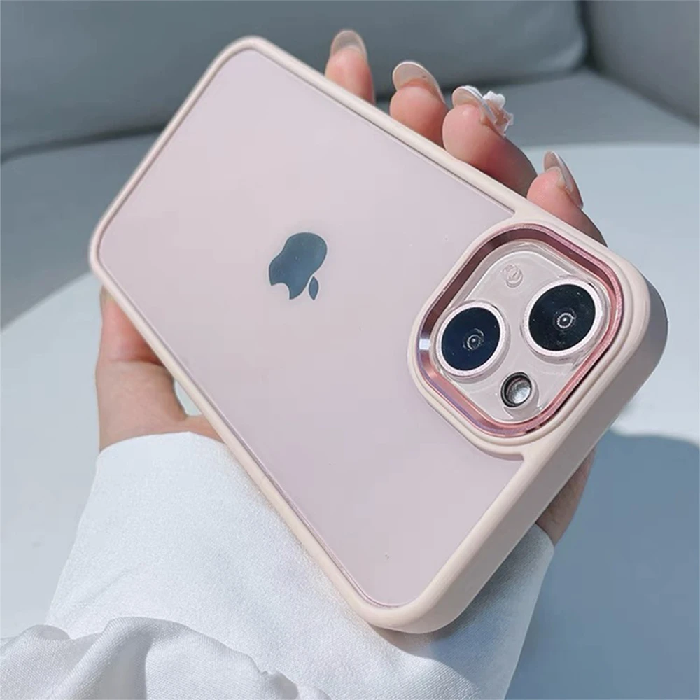 Transparent Case For Iphone 13 12 Pro Max Funda Metal Lens Protective Cover Shockproof Soft Cover For Iphone 13 Pink Color Aliexpress Cellphones Telecommunications