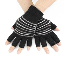 2 шт. Вязаные Лыжные теплые митенки моющиеся зимние уличные с крышкой велосипедные перчатки с подогревом практичный usb соединение спорта