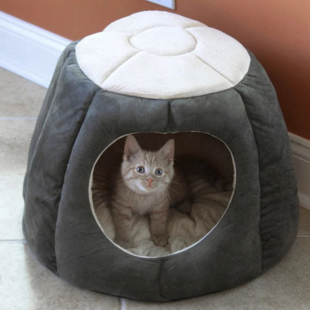 

Pet Cat Bed Indoor Kitten House Warm Small for Cats Dogs Nest Cat Puppy Cave Cute Sleeping Mats Winter Warm Kennel Pet Supplies