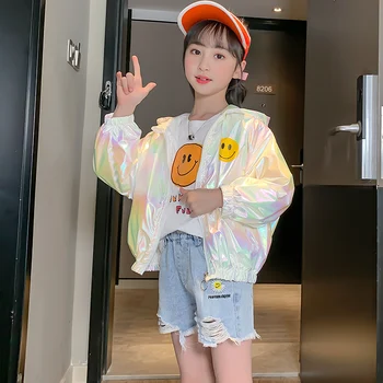 

Children's Sunscreen Clothing Light Boys and Girls Jacket 1-13 years old Letter Spring Summer Beach Unisex Hooded Kids Clothes