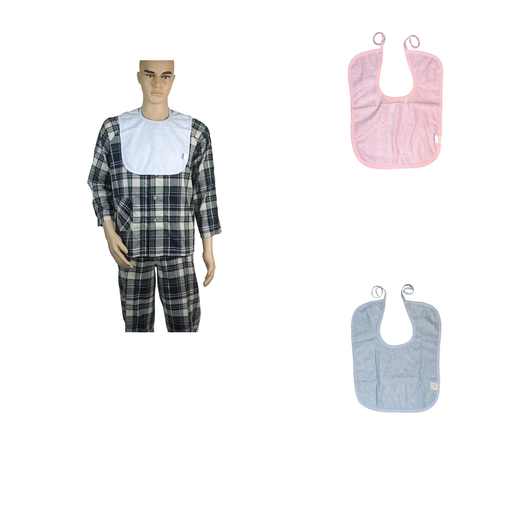 

2 Pcs Waterproof Adult Mealtime Bib Cloth Protector Disability Aid Aprons Reusable