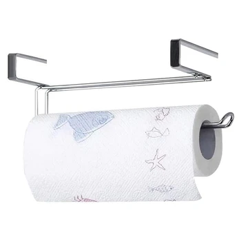 

Paper Towel Rack Kitchen Roll Paper Holder Kitchen Door Paper Towel Rack Cabinet Roll Paper Holder Free Punch