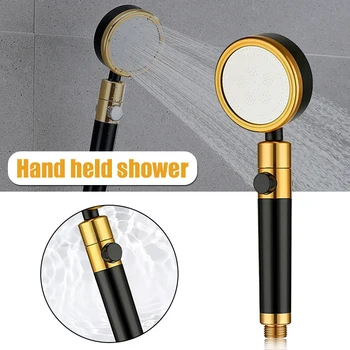 

High Pressure Handheld Shower Head One-click ON/OFF Spray Nozzle 360 degree Rotation JS23