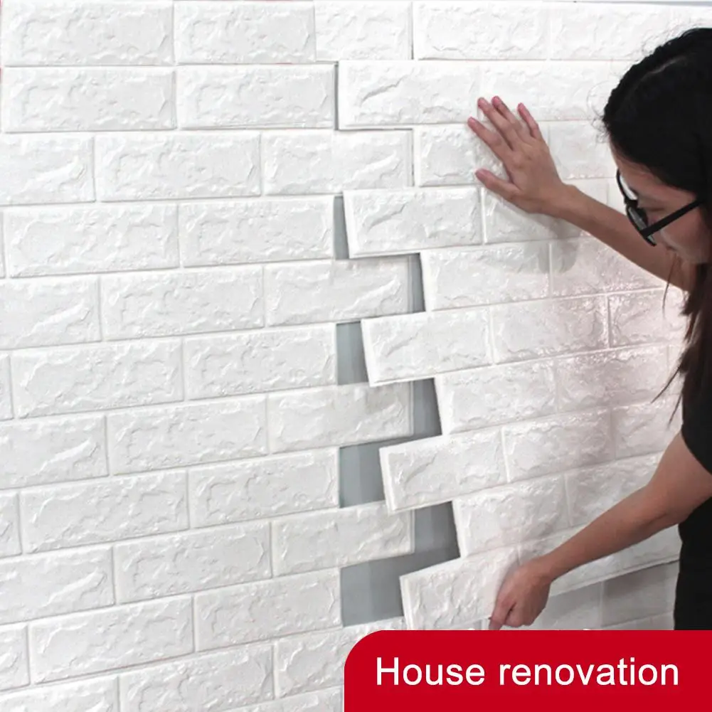 

3D Brick Wall Stickers DIY Self Adhensive Waterproof For Living Room Decor 3D Brick Self Adhesive Wallpapers Home Accessories