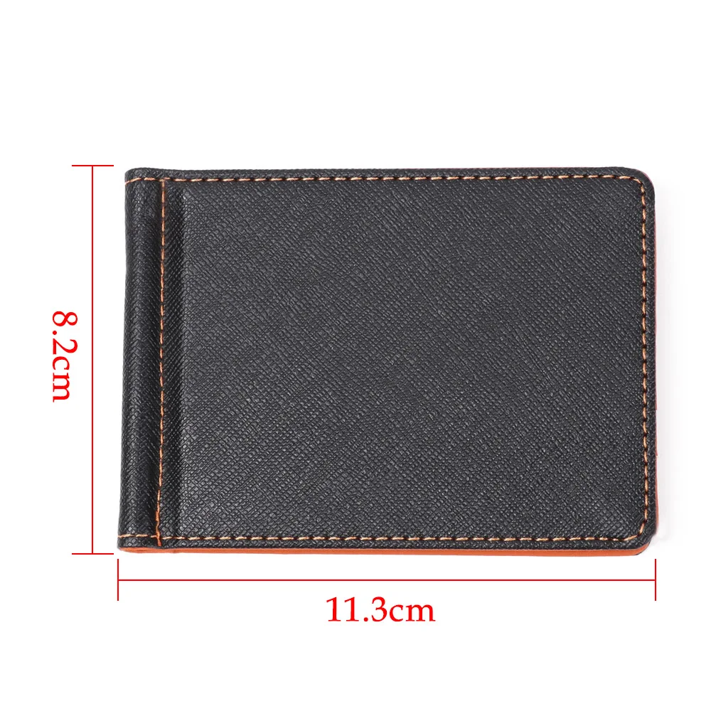 Money Clips Wallet Fashion Simple Men's Leather Multifunctional Thin Man Card Purses Women Metal Clamp