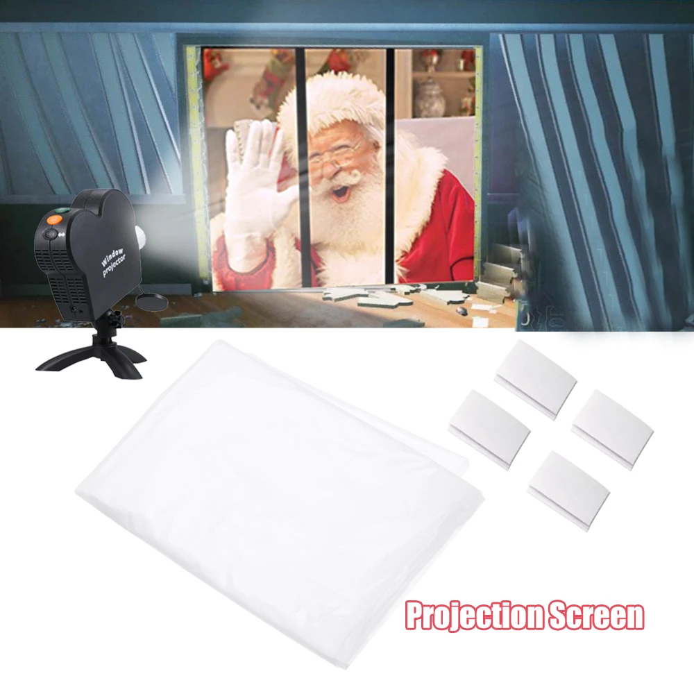 Movie Foldable Display Cloth Window Projector Screen Christmas Halloween Projection Light Curtain Film 1.8*1.2m | Электроника