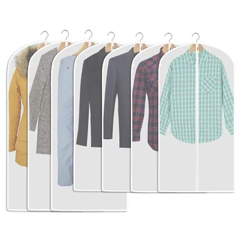 

AFBC Garment Bags Suit Bags,Pack of 7 Premium Quality PEVA Moth Proof Clothes Covers Dustproof Clear Garment Cover Breathable Fu