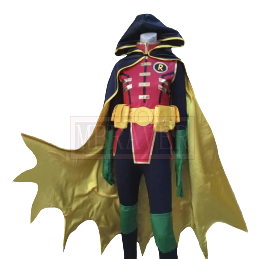 Бэтмен супергерой Young Justice красный Робин Tim Drake Damian Timmy косплей костюм на Хэллоуин и Рождество изготовленный на заказ любой размер