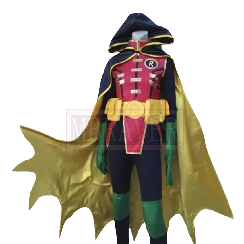 

Batman Superhero Young Justice Red Robin Tim Drake Damian Timmy Cosplay Costume Halloween Christmas Custom Made Any Size