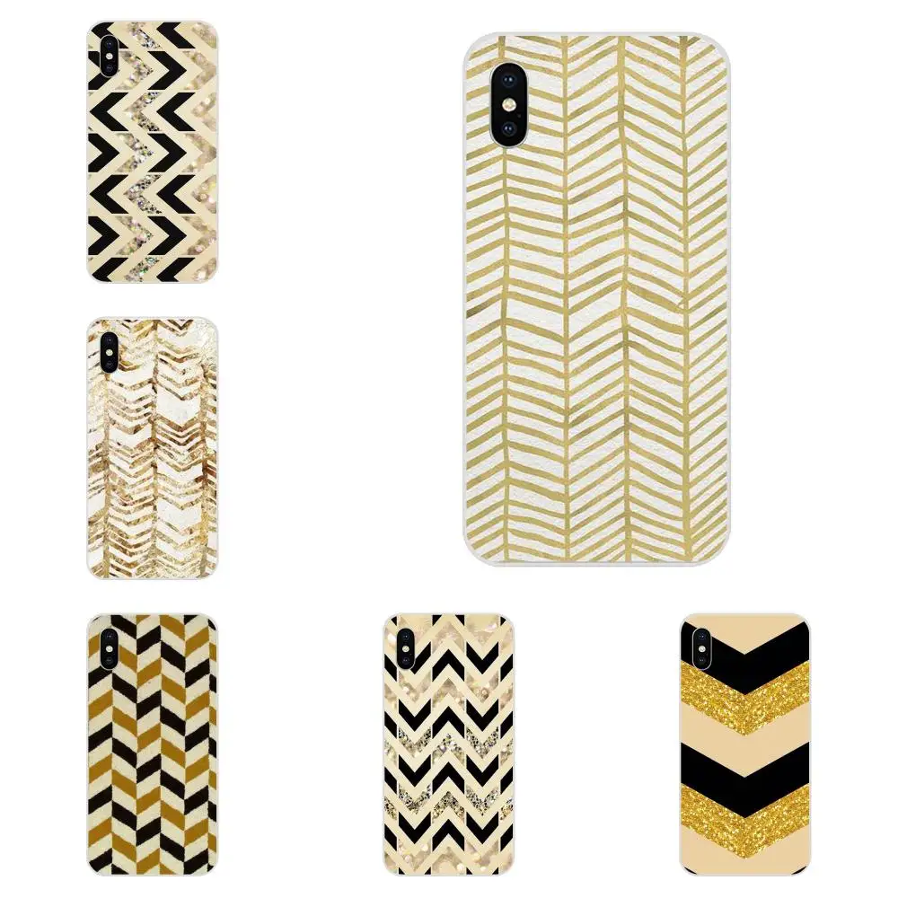 TPU Cell Case Gold Glitter Herringbone Chevron For Huawei Honor Nova Note 5 5I 8A 8X 10 Pro 9X Moto G G2 G3 G4 G5 G6 G7 Plus | Мобильные