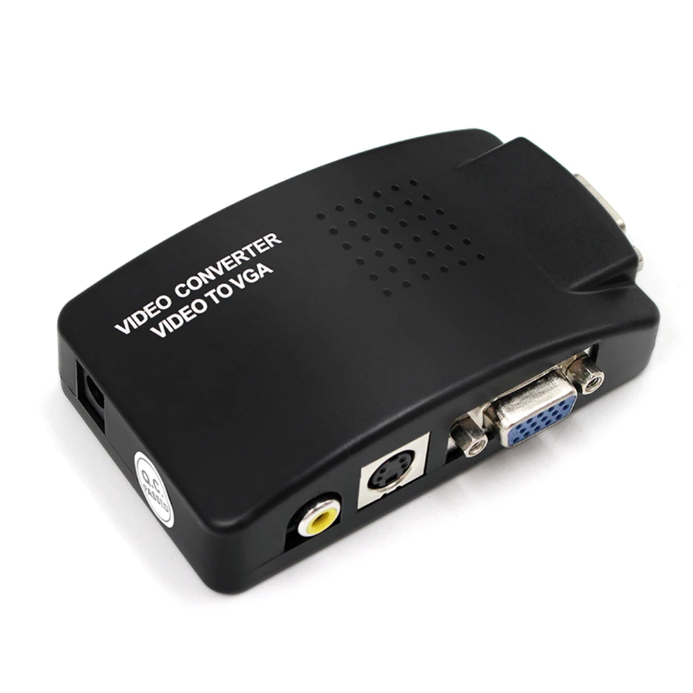 AV to VGA Adapter AV S-Video VGA to Converter Support 1080P HD Video for PC Notebook