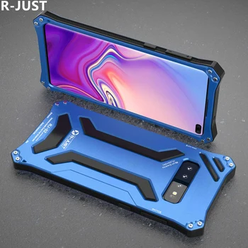 

R-JUST for Samsung S10 Plus Phone Case Luxury Hard Metal Aluminum Alloy TPU Hybrid Armor Protection Back Cover for S10 Cover