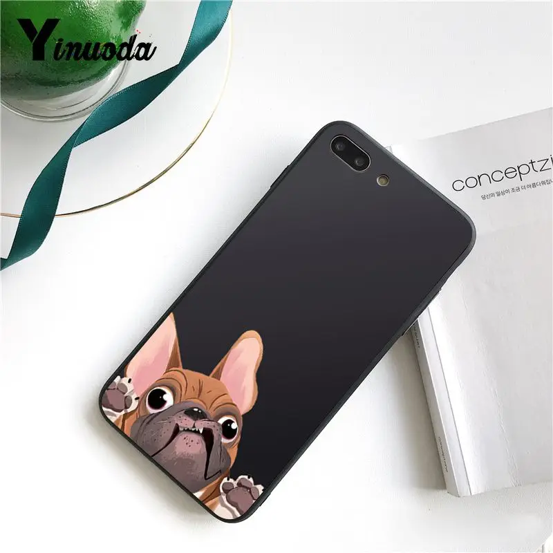 Cute  French Bulldog cartoon dog and cat