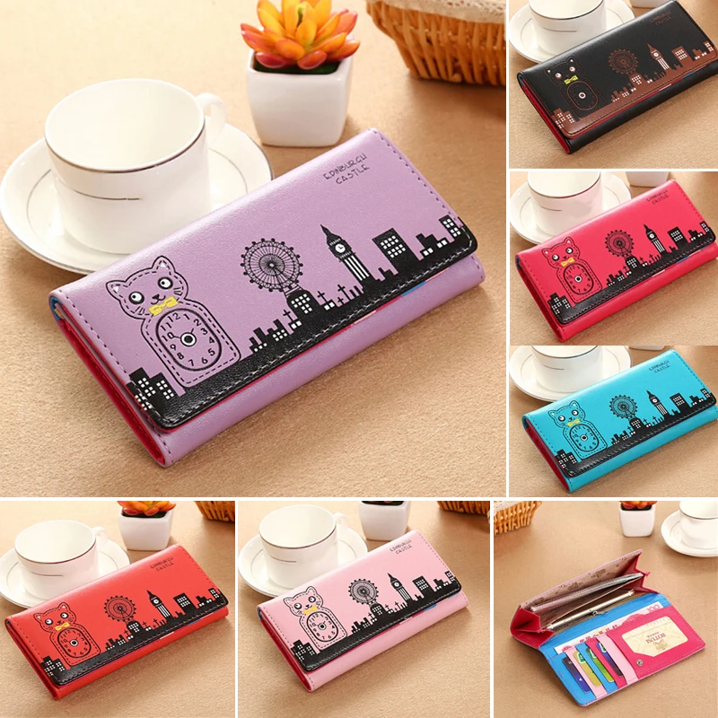 Fashion Women's Wallets Soft PU Leather Cats Animal Pattern Casual Lady Coin Purse Handbags MoneyBags Wallet Burse Bags Fashion Women's Wallets Soft PU Leather Cats Animal Pattern Casual Lady Coin Purse Handbags MoneyBags Wallet Burse Bags