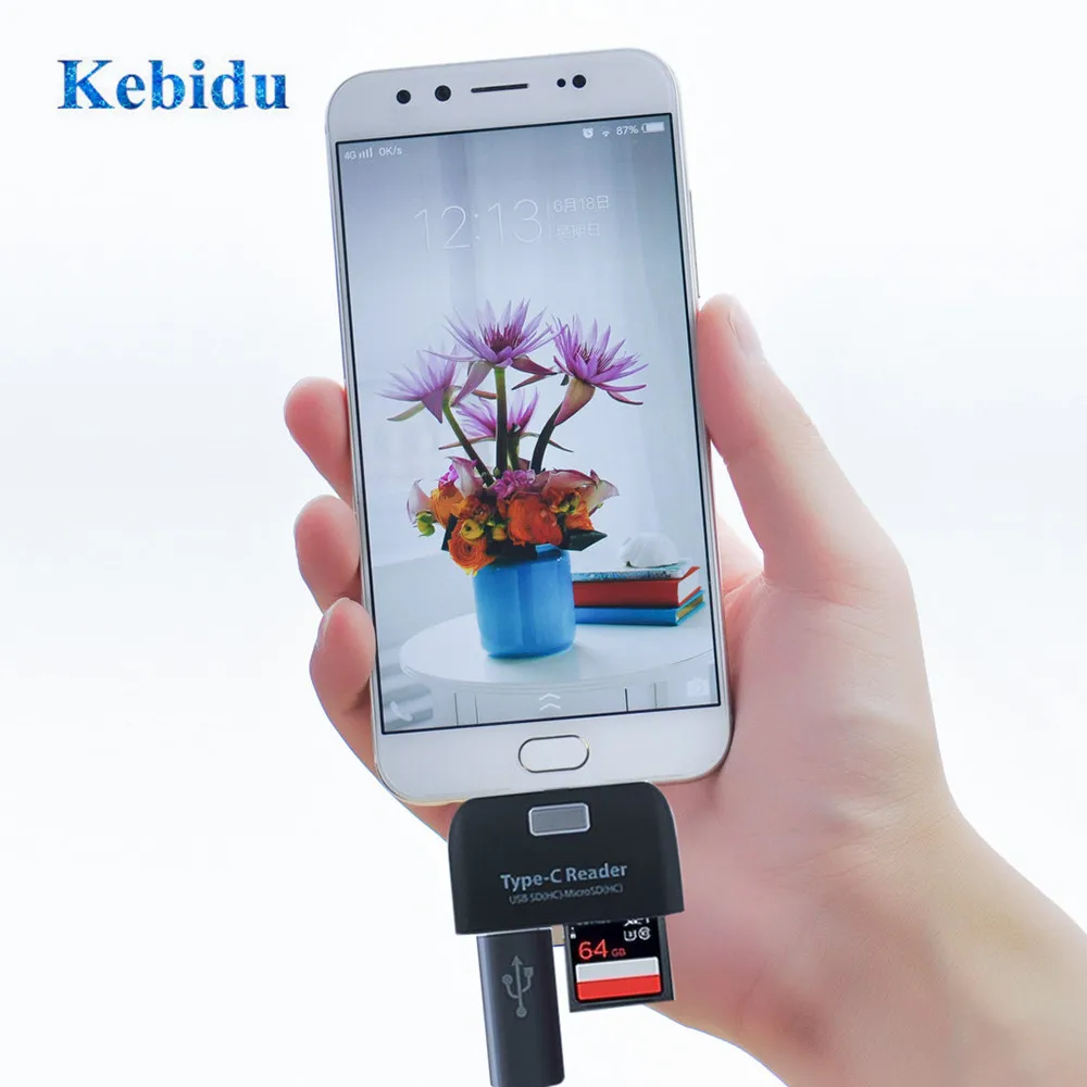 KEBIDU Micro USB считыватели карт памяти USB 3,1 type C USB-C TF SD OTG кардридер адаптер для Macbook Phone Tablet