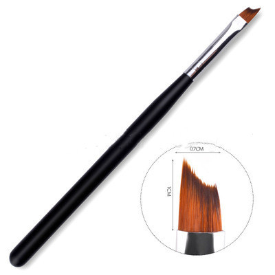 French Tip Nail Brush Silver Black Handle Half Moon Shape Acrylic Painting Drawing Pen  Nail Art Tool Nail Art Brush