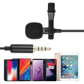 

3.5 mm 1.45m Mini Portable Microphone Condenser Clip-on Lapel Micro Wired Mikrofo/microfon For Phone For Laptop Huawei Samsung