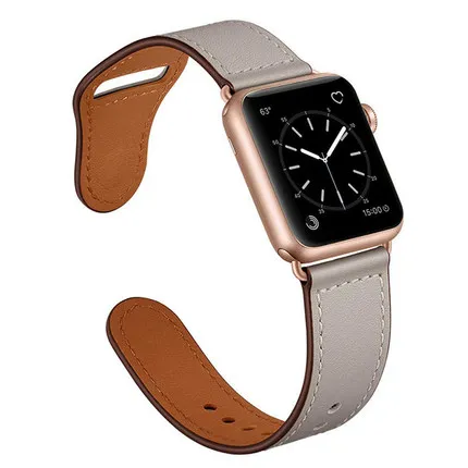 Натуральная кожа для apple Watch band 4(iwatch 5) 44 мм 40 мм apple watch 3 2 1 ремешок 42 мм 38 мм Аксессуары для браслета - Цвет ремешка: gary