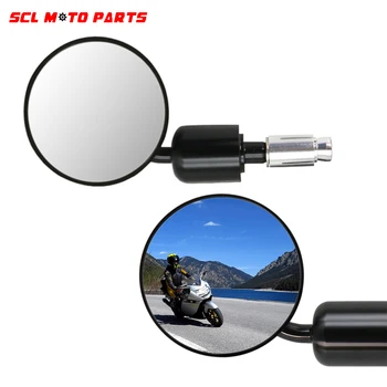 

ALconstar-Racing Motorcycle 360° Adjustable Rearview Mirror Universal 18mm Handle Bar End Rear View Mirrors 1Pair