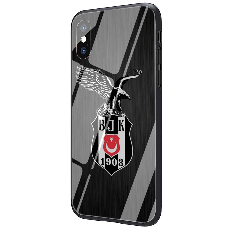 EWAU Турция Besiktas футбольный чехол из закаленного стекла для телефона для iphone 5 5s SE 6 6s 7 8 Plus X XR XS 11 pro Max - Цвет: G5