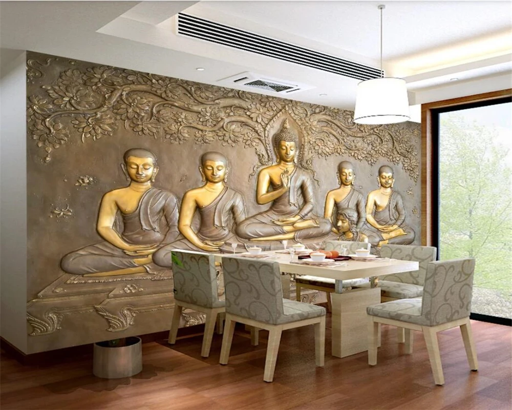 Plain Custmize 3D Buddha Wallpaper For Home Size 50per sq ft